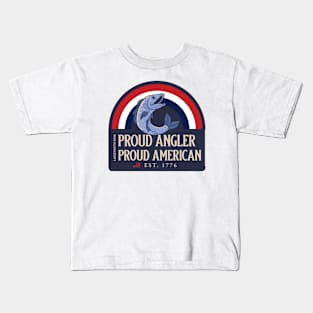Proud Angler, Proud American: Largemouth Bass - American Flag Est 1776 Kids T-Shirt